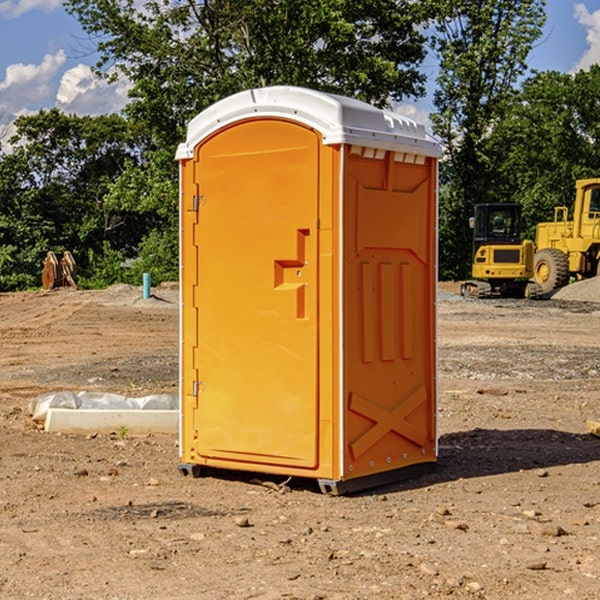 how often are the portable restrooms cleaned and serviced during a rental period in Crawford County Iowa